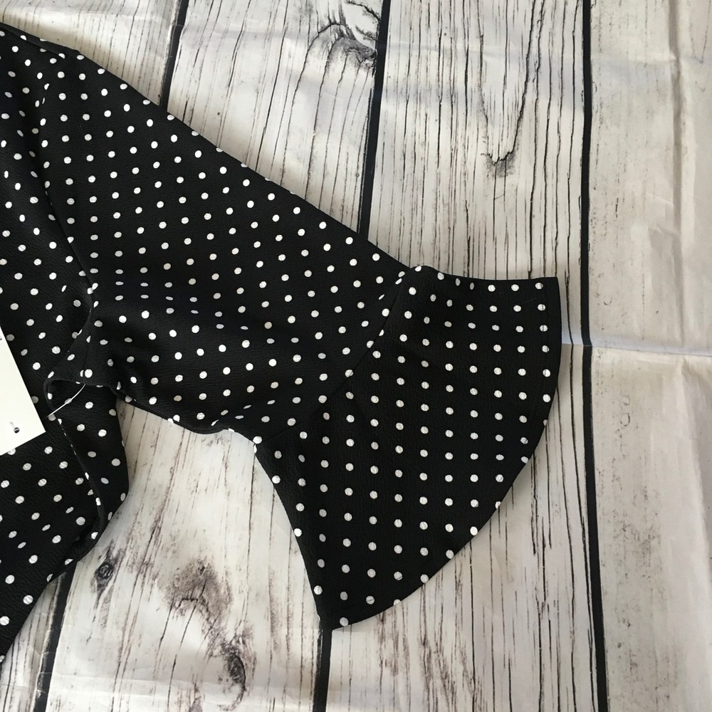 Croft & Barrow Womens Blouse Top Size‎ XXL Stretch 1/2 Bell Sleeve Polka Dot - Picture 5 of 10